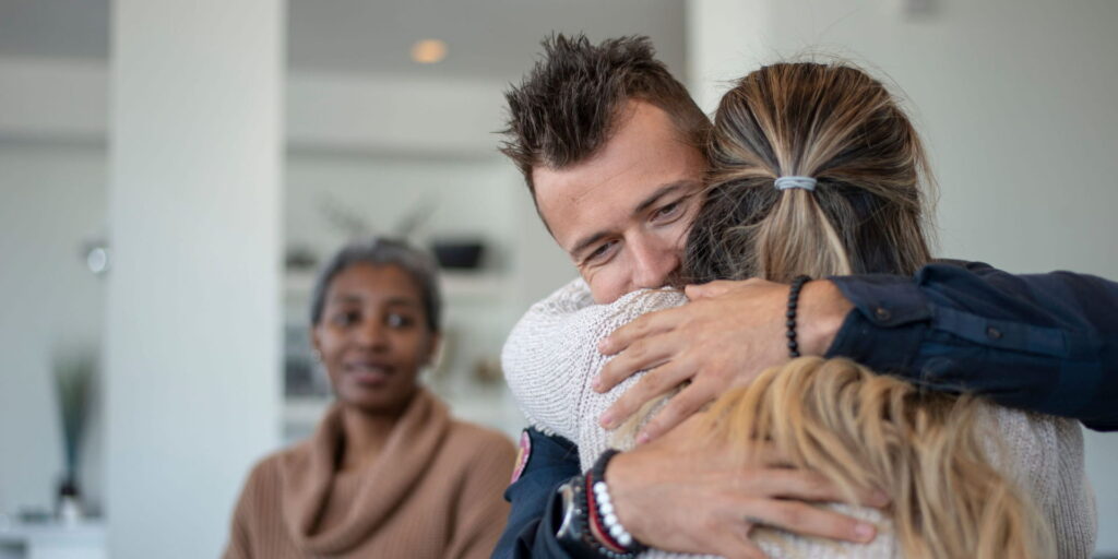 Showing support in group therapy